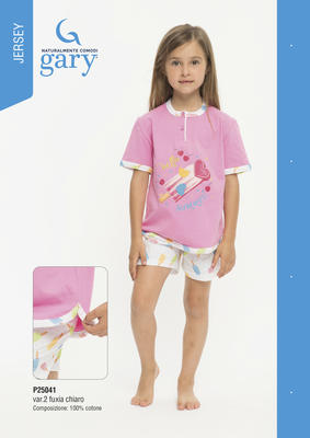 GIRL'S PAJAMA M/M P25041 Tellini S.r.l. Wholesale Clothing